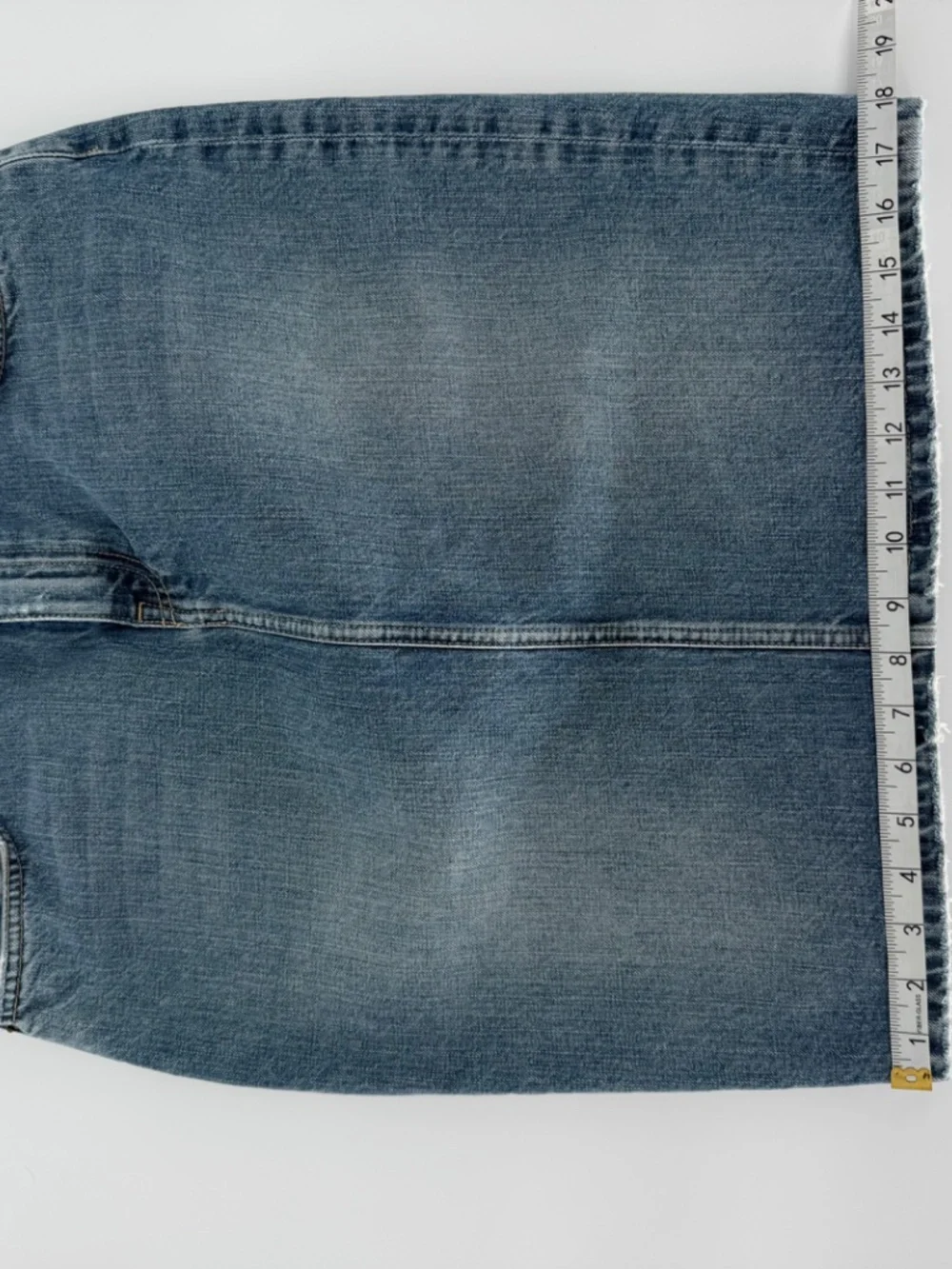 Vintage J.Crew Denim Pencil Mini Skirt Medium Wash Jean Skirt 8